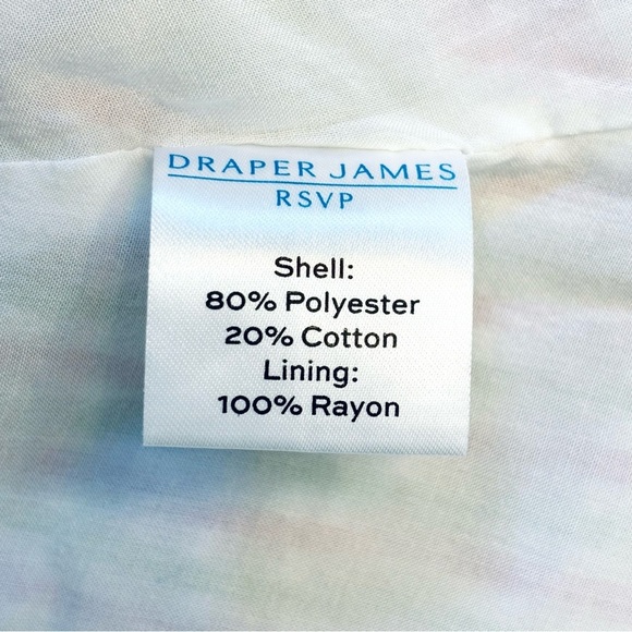 DRAPER JAMES RSVP Puff Sleeve Faux-Wrap Dress Pink and Green Striped XS - Picture 8 of 9